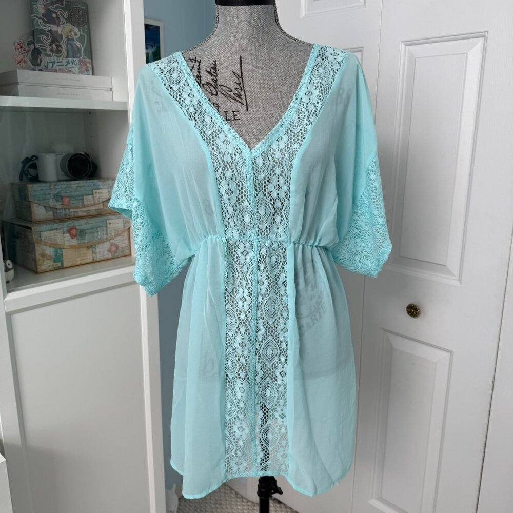 Xhilaration Blue Lace Swimsuit Cover-Up – Size M